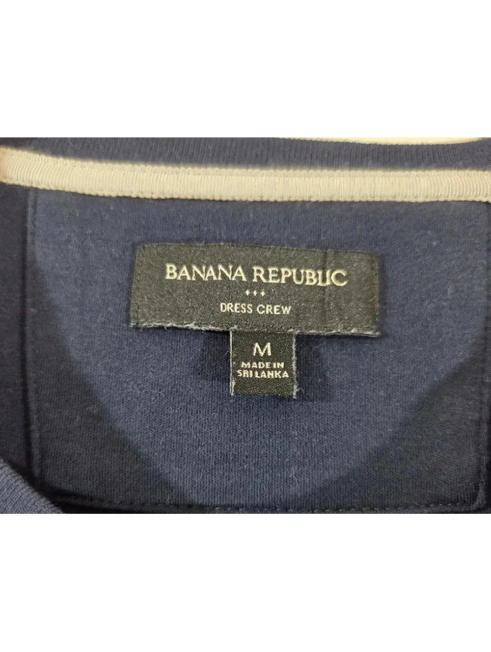 Banana Republic Mens Colorblock Crew Neck T-Shirt Navy White Cotton Size M #1564